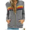 Women'S Hoodies Sweatshirts Designers Hoodie Hooded Sweatshirt Womens Women Fashion Hoody Oversized Rainbow Stripe Long Sleeve Zip Dhhl3