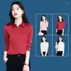 Women's Blouses KRCVES Spring Autumn And Winter Professional Wear Pure Color Long-Sleeved Shirt Korean Fashion Lapel Versatile Top