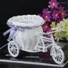 Vases Excellent White Tricycle Bike Flower Basket Container For Plant Home Decor Vase