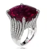 مجوهرات Ruby Rings Square Square Prong Lings for Women Female Jewelry Fashion of 265e