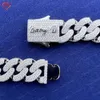 Lettere di chiusura personalizzate Hiphop da 15 mm 18 mm o catena a maglie cubane in argento sterling Sier Moissanite S