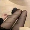 Maternidade Bottoms 2023 Moda Luxo Bot Sexy Meias Apertadas Legging Pantyhose Mulher Carta Impressa Reunindo Meia Anti-Hook Si Dhbdm