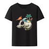 Men's T Shirts Summer Themed Skull With Beach Scene In Its Head Cotton T-shirt Street Fashion Short-sleev Comfortable Humor Pattern Style