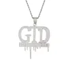 Hip-Hop Gtd lettre numérique cuivre Micro-incrusté Zircon pendentif Hip-Hop Performance Hip-Hop Dj marée mâle pendentif erkek kolye