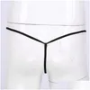 Homens de banho masculino cetim bge bolsa lingerie sissy calcinha g-string tangas briefs cor sólida cintura baixa aberta mas-back cuecas dro dhi2d