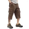 شورت الرجال Nieuwe Zomer Mode Camouflage Cargo Korte Heren Losse Militaire Broek Man Man Multi-Pocket Grote Maat 29-44