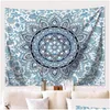 Tapisseries Mandala Fleur Tapisserie Tenture Murale Sandy Beach Jeter Tapis Couverture Cam Tente Matelas De Voyage Bohème Drop Livraison Maison Ga Dhjkk