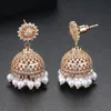 Nodo nuovo cristallo indiano Jhumka etnico zingaro piccola campana perline orecchini pendenti gioielli da festa nuziale strass colore oro orecchini Jhumki