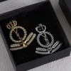 Fashion, Luxury, Women's Brooch, starlike, Crown, Letters, Zircon, Round, Multi-element, Designer brooch, gold/Silver. 2 colors available, gift