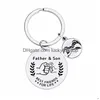 Key Rings Engraved Metal Keychain Pendant Mothers Day Fathers Graduation Season Christmas Gift Drop Delivery Jewelry Dh4Yn