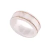 Rose Gold Designer ringer män kvinnor vit svart keramisk ring lyxiga män smycken charm Letter Friendship Italy Fashion Jewelry Wed2392