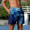 Shorts masculinos tartaruga impressão homens verão praia calças curtas havaí natação rendas até calças elásticas troncos de natação masculino