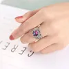 Luckyshine nouveau Lot de deux pièces vente de noël style Royal 925 en argent sterling Style Royal bague topaze mystique pour les amoureux 2250