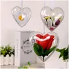 Décoration de fête 15pair en forme de coeur Tress de Noël transparent ouvert en plastique transparent acrylique remplissable boule ornement cadeau présent boîte Dhisg