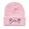 Chapeau en laine pour hommes et femmes, tendance, dessin animé, yeux de grenouille tristes, brodé, tricoté, pull chaud, automne et hiver