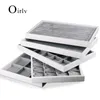 Armband OIR White Lacquer Jewely Display Tray With Veet Insert Ring Halsband Armband Tray Holder Jewelry Organizer Box