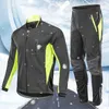 Ensemble de vêtements de cyclisme pour hommes pour l'hiver : épais, chaud, résistant au vent, compatible avec les motos