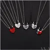 Chokers Couple Lover Necklace Set Black And White Love Stitching Magnetic Valentines Day Gifts Drop Delivery Jewelry Necklaces Pendan Dh5Sk