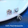 Real 0 4-4 Carat Stud Earrings for Women Men Solid 925 Sterling Silver Solitaire Round Diamond Earrings Fine Jewelry 220211211O