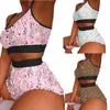 Lounge Classic Letter Tracksuit Women Homewear Lounge Summer Sling Vest Tanks + Shorts 2 Piece Outfits Fashion Sexy Pajama Set Quick Dry