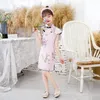 Abbigliamento etnico Ragazze Adorabili pizzo Qipao Estate Manica corta Vestito da festa per bambini Costumi cinesi Cheongsam tradizionale per bambini