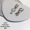 Huggie sterling silver pendientes plata de ley 925 mujer ny stil björn solen leende ansikte båge lyxörhängen smycken för kvinnor luxe