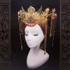 Klipy do włosów barrettes Pakiet materiału DIY Styl Chiński ślub Phoenix Crown Bride Headpiece Tradycyjna koronet długa frędzla ti270x