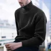 Men's Sweaters Men Casual Loose Knitted Sweater Turtleneck Solid Striped Pullovers Autumn Winter Warm Plush Jumper Crop Tops
