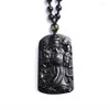 Hanger Kettingen Mannen Vrouwen God Van Rijkdom Hangers Echte Natuurlijke Obsidiaan Kralen Ketting Geld Komen Amulet Boutique JewelryP1813