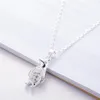 Temperament Rhinestone Personlighet Söt pingvin glänsande litterär versa 925 Sterling Silver Clavicle Chain Female Necklace Chokers264k