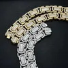 JN45 Custom Miami Cuban Link Full Baguette Diamond Bling Hip Hop Jewelry 14K Gold Chain Necklace VVS Moissanite Cuban Link Chain