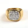 Hip hop us 8 a 13 tamanho anel todo gelado de alta qualidade micro pave cz anéis feminino masculino anel de ouro para o amor gift244k