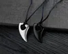 Mens Black Stainless Steel Wolf Teeth Alpha Spear Pendant Adjustable Chain Necklace3289028