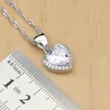 Bracelets Heart Sier Jewelry Sets White Cubic Zirconia Decoration Women Engagement Earrings/pendant/rings/bracelet/necklace Set