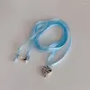 Choker Schöne Blaue Band Liebe Halskette Süße Stern Perle Anhänger Kette Für Frauen Elegante Partei Schmuck Geschenke