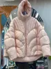 Lagabogy 겨울 짧은 후드 가드 따뜻한 재킷 여성 최고 품질 푹신한 90% 흰색 오리 다운 코트 대형 두꺼운 복어 아웃복 231229