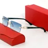 Męskie projektant okularów przeciwsłonecznych Kobieta Carti C Decor bez krawędzi Buffalo Horn Słońce Szklanki drewniane rama sport spolaryzowane okulary akcesoria oculo