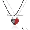 Collane con ciondolo Collana coppia creativa Un paio di moda cuore cucito regalo di San Valentino 8 stili Pendan gioielli con consegna a goccia Dhx4D