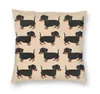 Coussin décoratif oreiller mignon teckel chiot motif housse de coussin impression 3D Wiener saucisse chien carré taie d'oreiller pour voiture oreillerc2826722