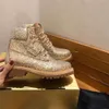 JC Jimmynessity Choo Ladies Quality Decoration Chaussures High Diamond Diamond Luxury Snow Rider Martin Boots Party Tour