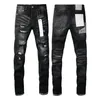 jean en jean pourpre concepteur jeans hommes pantalon déchiré de marque vintage patchwork dot motif mens pantalon jeans de marque violette rétro pourpre