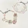 Charm Bracelets Romantic World Homemade Beaded Bracelet Pink Cute Starfish Bow Convallaria Girl Drop Delivery Otxp3