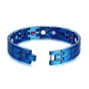 Звено-цепочка, синий браслет для мужчин, тяжелое качество, крутая энергия рук, здоровье, германиевые магнитные браслеты из нержавеющей стали1263M