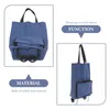 Storage Bags Travel Bag Organizer Collapsible Trolley Folding Grocery Reusable Shopping With Wheels Laundry Pouch Cart