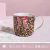 Tazas 280 ml Taza de café de cerámica Taza exquisita Hervidor Inglés Tarde Camelia Té Desayuno en casa Avena Leche Regalo de cumpleaños