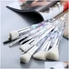 Makeup Brushes Set Crystal Handle 15st Colorf Diamond Cosmetic Kabuki Foundation concealer Face Powder Eye Shadows Highlight Brush DHGSL