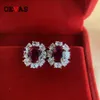 OEVAS – boucles d'oreilles Vintage en argent Sterling 100% 925, créé Moissanite, rubis, pierre précieuse, pierre de naissance, boucles d'oreilles, bijoux fins étincelants, cadeaux 2660