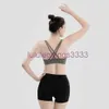 Reggiseno sportivo da yoga, coppa intera, top ad asciugatura rapida, antiurto, con incrocio sulla schiena, push up, da allenamento, per donna, palestra, corsa, jogging, fitness