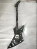 Rare Boris Dommenget Matthias Jabs Scorpions Galaxy Explorer Black Diamond Flying V Guitare électrique Floyd Rose Tremolo, Abalone Stars Planets Inlay