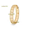 Bangle Charm Pulseiras Pulseira de Assinatura Vanclee Quatro Folhas Estrela Caleidoscópio Pulseira de Ouro de Três Cores para Mulheres 2024 Jóias dos Namorados Bijoux Cjewelers